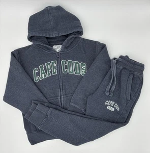Cape Cod Boys Sweatshirt And Sweatpants Set Size 7/8 Blue Zipper Front - Picture 1 of 3