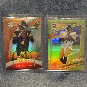 2021 Optic Ben Roethlisberger lime green /35 Steelers + Flame Throwers /175 - Picture 1 of 9
