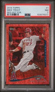 2014 Topps - Mike Trout #1 Red Hot Foil PSA 7 Los Angeles Angels - Picture 1 of 2