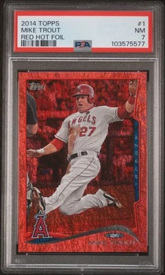 2014 Topps - Mike Trout #1 Red Hot Foil PSA 7 Los Angeles Angels - Image 1 of 2