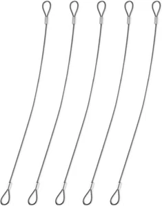 5PCS Safety Cable Lock with Loops 12 inch Steel for Locks Silver  - Picture 1 of 7