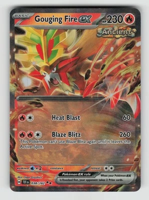 Pokemon - Gouging Fire ex - 038/162 SV05: Temporal Forces - Double Rare - NM - Image 1 of 2