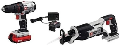 PORTER-CABLE 20V MAX Cordless Drill Combo Kit with Reciprocating Saw, 2-Tool... - Image 1 of 2
