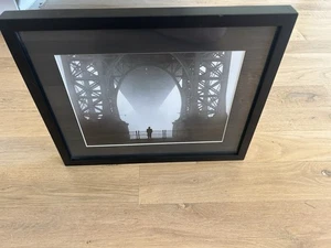 Fotografía enmarcada en blanco y negro escena puente urbano arquitectura industrial Nueva York - Imagen 1 de 8