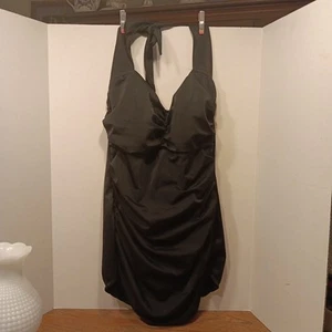 Suddenly Slim by Catalina Black One Piece Swimsuit Sz L 14 Retro Tummy Control - Picture 1 of 6