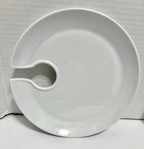 Party Vorspeise 8" Teller mit Weinglashalter. 4er Set, weißer Melamin Kunststoff. - Bild 1 von 5