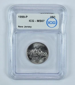 1999-P Washington State Quarter New Jersey MS67 ICG *5672 - Picture 1 of 5