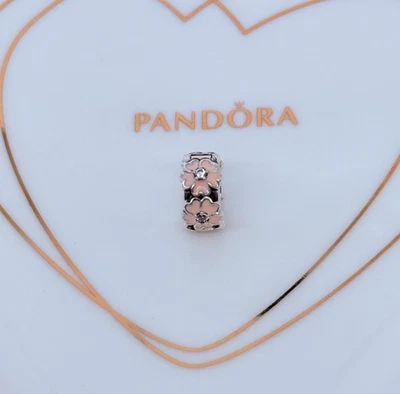 New Genuine Authentic Pandora Pink Enamel Primrose Flower Clip Charm 791823EN68 - Image 1 of 4