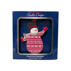 Muñeco de nieve adorno coleccionable cristal europeo diseño estudio cuadrado Regent - Imagen 1 de 1