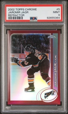 2002-03 Topps Chrome Jaromir Jagr Refractor #5  Washington Capitals PSA 9 Mint - Image 1 of 3