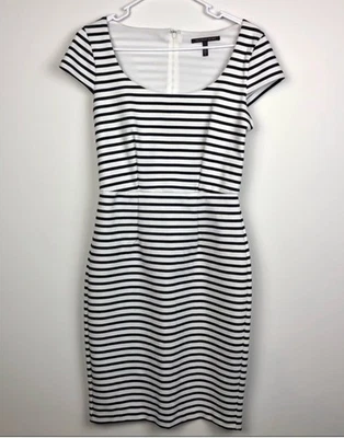 Victoria’s Secret Black And White Striped Short Sleeve Stretch Dress Size 6 - Image 1 of 4