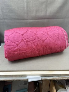Vintage 1960er Hot Pink gesteppte Tagesdecke & Kissenbezug Set - Retro Glam Schlafzimmer Dekor - Bild 1 von 8