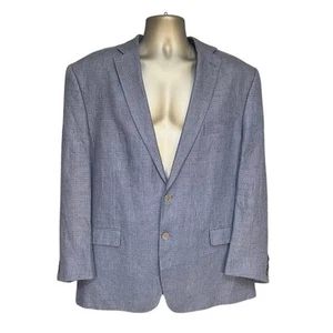 Blazer di lino monopetto Lauren Ralph Lauren blu pied de poule taglia 46R - Foto 1 di 9