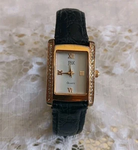 Vintage Jacqueline Kennedy Analog Uhr Leder Schmuck - Bild 1 von 8