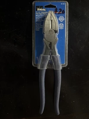 Ideal 9.5" Linesman Pliers With Crimp & Fish Tape Puller 30-430 - New - Image 1 of 4