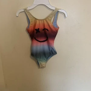 Molo Girl’s 6 Years Gradient Effect Swimsuit Recycled Rainbow Face Print - Picture 1 of 3
