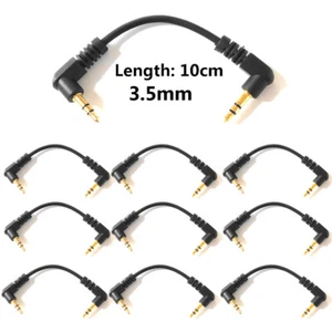 10PC Short 3.5mm 1/8" Male Right Angle To Male Right Stereo Car AUX Audio Cable - Picture 1 of 12