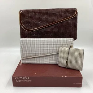 2 Vintage GLOMESH Bags and Purse (Brown & White) (F1) NS#8826 - Picture 1 of 18