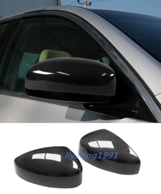 Tapa de cubierta de espejo retrovisor lateral de puerta de coche de fibra de carbono real 2 piezas para Infiniti G35 2004-2006 Foto 1 de 4