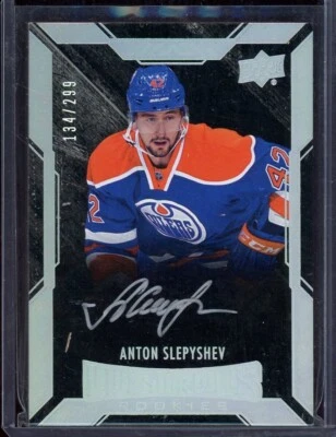 2015-16 UD Black Lustrous Rookies Autographs #36 Anton Slepyshev 134/299 - Image 1 of 2