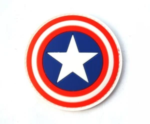 LOGO CAPTAIN AMERICA 3D PVC toppa anello e gancio in gomma - Foto 1 di 3