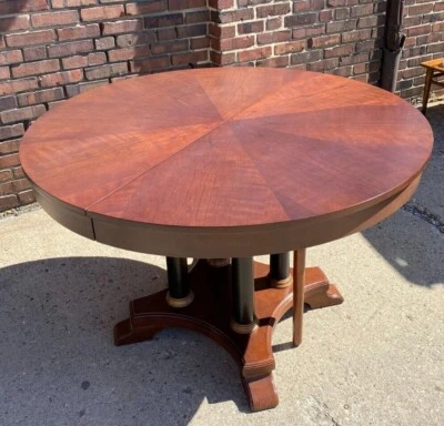 Ethan Allen 46" Round Cherry Pedestal Dining Room Table - Image 1 of 2
