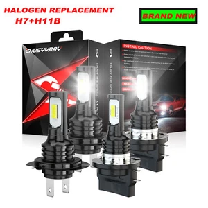 For Kia Sportage 2011-2016 4x H7 H11B LED Headlight High Low Beam Combo Bulbs - Picture 1 of 22