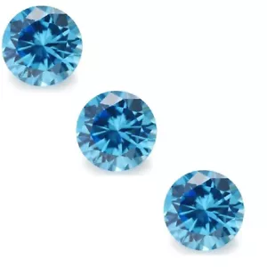 Certified Loose Blue Diamond 2.1mm VS2 Clarity 3 Pcs Lot - Picture 1 of 4