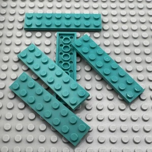 LEGO Plate - Dark Turquoise - 2 x 8 - QTY x5 - Picture 1 of 1