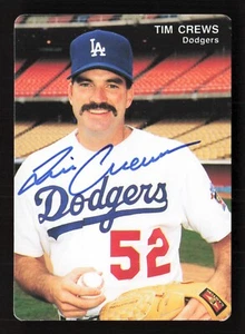 1992 Mother's Cookies -#13 TIM CREWS (Los Angeles Dodgers) *AUTOGRAPHED* d.1993 - Picture 1 of 2
