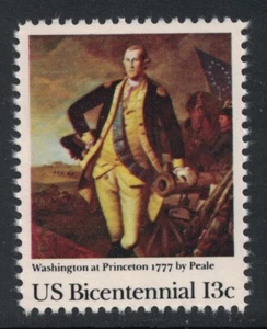 Scott 1704- "Washington at Princeton" by Peale- MNH 13c 1977- unused mint stamp - Picture 1 of 1