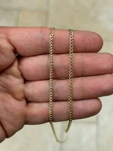 10K Solid Yellow Gold Cuban 2mm 2.5mm Chain Necklace 16" 18" 20" 22" 24" 26" 30" - Picture 1 of 7