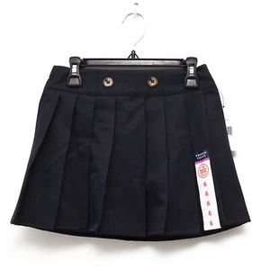 French Toast Girl's School Uniform Front Button Pleated Scooter, size 6, Navy - Picture 1 of 2