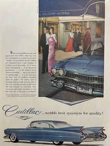 1959 Cadillac Automobile General Motors Worlds Best Blue Quality VTG Print Ad - Picture 1 of 1