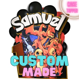 Personalised Pokemon Charmander Evolution - Cake Topper Party Birthday - Picture 1 of 3