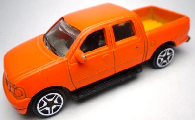 MOTORMAX FORD F-150 ORANGE 1:64 DIECAST 3" PICKUP TRUCK NO.6043 WITH YELLOW BED - Image 1 of 4