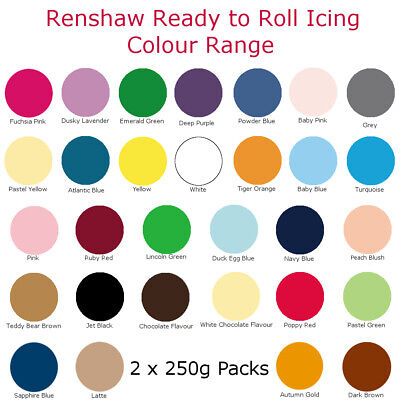 500g Renshaw Ready To Roll Colour Cake Icing Fondant Sugarpaste For Decorating • 17.59$