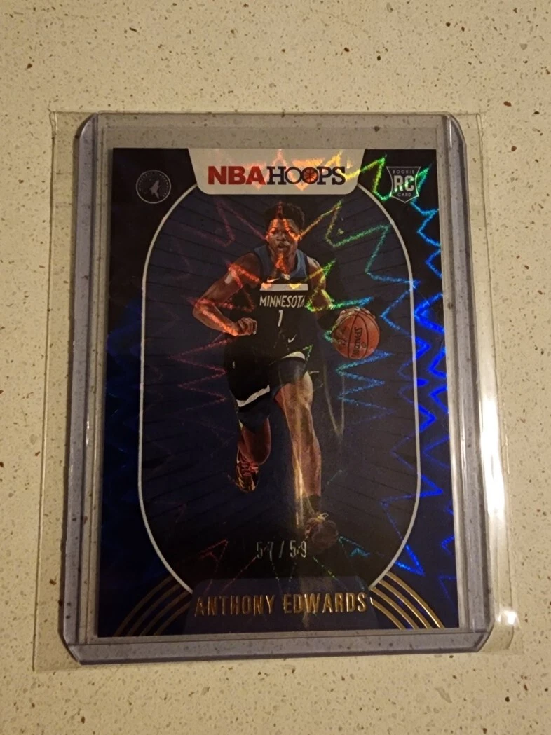 2020-21 Panini Hoops Anthony Edwards /59 Blue Explosion Rookie #216 RC