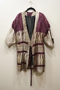 Jacket Silk Burgundy Brocade Jacket  - Picture 1 of 2