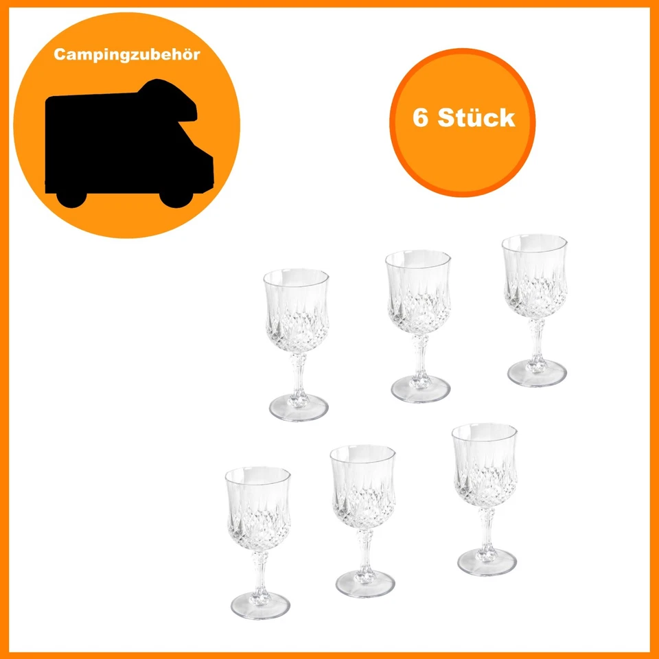 Camping Weinglas - Rotweinglas - Kunststoff Glas Kelch - 200ml - 6er SET  6Stück - Bild 1 von 4
