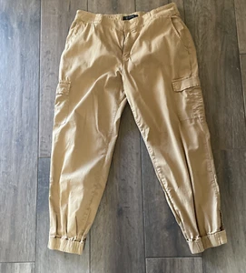 Sanctuary Standard Surplus Cargo Pants 31 Khaki Cotton Blend Elastic Cuffs - Picture 1 of 14