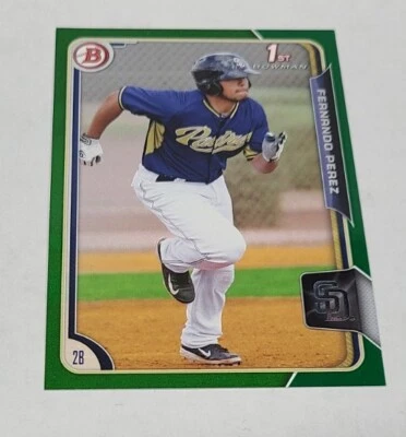 FERNANDO PEREZ 2015 Bowman Prospects GREEN /99 ~ ROOKIE ~ PADRES - Image 1 of 2