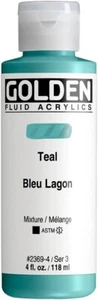 Fluid Acrylics by GOLDEN, Teal, 4 fl. oz., Professional Acrylic Paint, Opaque - Picture 1 of 6