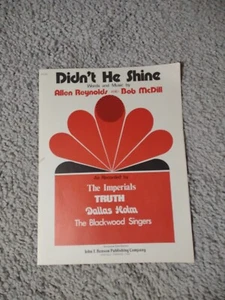 Didn’t He Shine Vintage 1971 Religious Christian Sheet Music Song Book - Picture 1 of 5