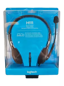 Logitech H111 Wired Headset Stereo Headphones with Noise Cancelling Microphone - Picture 1 of 2