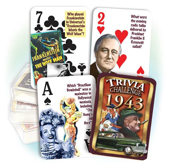 1943 Trivia Challenge Playing Cards: Great Birthday or Anniversary Gift - Image 1 of 1