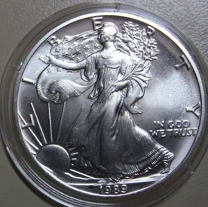 Silber, 1 Troy Ounce USA 1$ 1989 "American Silver Eagle" Liberty #F5537 ST-BU - Bild 1 von 5