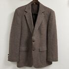 Vintage Brown Wool Tweed Jacket 42R Houndstooth Blazer Professor Dark Academia