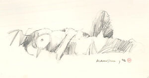 Richard J.S. Young - 1996 Graphite Drawing, Resting Nude