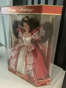 Raro!!! 1997 sfondo oro Happy Holidays edizione speciale con stampa errata Barbie - Foto 1 di 7